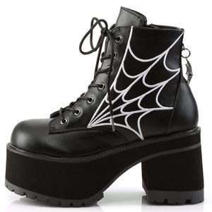 Gothic Platform Spiderweb Heel Ankle Boots
